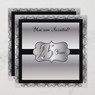 Invitation Joyeux anniversaire d'argent 25 ans