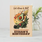 Invitation Joyeux anniversaire d'Avocado - Avocat souriant mi (Debout devant)