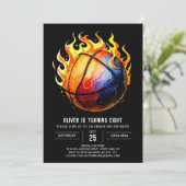 Invitation Joyeux anniversaire de basket-ball Pastel imprimab (Debout devant)
