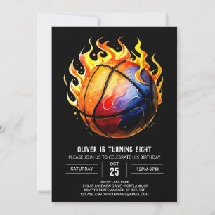 Invitation Joyeux anniversaire de basket-ball Pastel imprimab