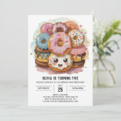 Invitation Joyeux anniversaire de beignets simples (Debout devant)