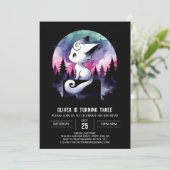 Invitation Joyeux anniversaire de chat enchanté (Debout devant)