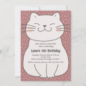 Invitation Joyeux Anniversaire de Chat Mignon et Moderne  (Devant)
