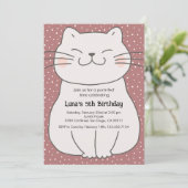 Invitation Joyeux Anniversaire de Chat Mignon et Moderne  (Debout devant)