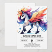 Invitation Joyeux anniversaire de Cheval Editable (Devant / Derrière)
