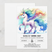 Invitation Joyeux anniversaire de Cheval numérique (Devant / Derrière)