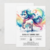 Invitation Joyeux anniversaire de Cheval numérique (Devant / Derrière)