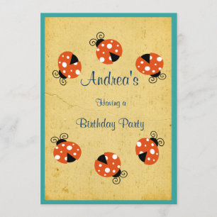 Invitation Joyeux anniversaire de coccinelle