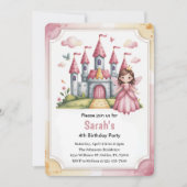Invitation Joyeux Anniversaire de Conte de Fées Princesse (Devant)