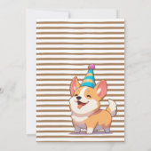 Invitation Joyeux anniversaire de Corgi Puppy Pawty (Dos)