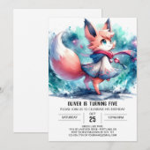 Invitation Joyeux anniversaire de Fox (Devant / Derrière)