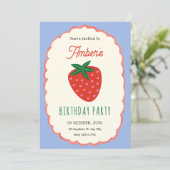 Invitation Joyeux anniversaire de fruit mignon (Debout devant)