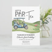 Invitation Joyeux anniversaire de golf mignon, tout âge, Fais (Debout devant)