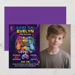 Invitation Joyeux Anniversaire de jeu vidéo niveau supérieur