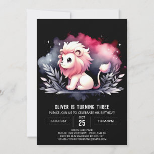 Invitation Joyeux anniversaire de lion personnalisé