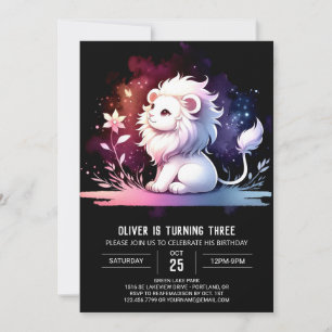 Invitation Joyeux anniversaire de lion personnalisé