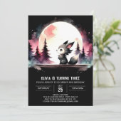 Invitation Joyeux anniversaire de loup imprimable (Debout devant)