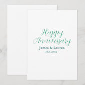 Invitation Joyeux anniversaire de mariage nom date année simp (Devant / Derrière)