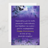 Invitation Joyeux anniversaire de Mariage salutations pour un (Devant / Derrière)