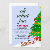 Invitation Joyeux anniversaire de Noël (Devant / Derrière)