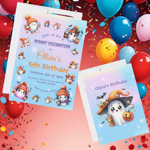 Invitation Joyeux Anniversaire de Petit Boo Halloween Fantôme