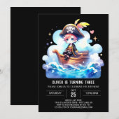 Invitation Joyeux anniversaire de Pirate élégant (Devant / Derrière)