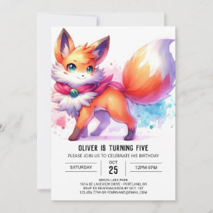 Invitation Joyeux anniversaire de Renard moderne