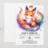 Invitation Joyeux anniversaire de Renard Peint (Devant / Derrière)