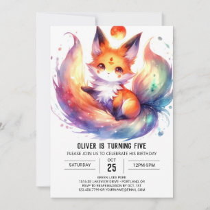 Invitation Joyeux anniversaire de Renard Peint