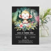 Invitation Joyeux anniversaire de singe (Debout devant)