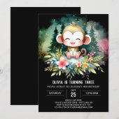 Invitation Joyeux anniversaire de singe (Devant / Derrière)