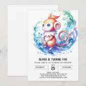 Invitation Joyeux anniversaire de singe en ligne (Devant / Derrière)