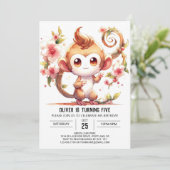 Invitation Joyeux anniversaire de singe numérique (Debout devant)