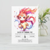 Invitation Joyeux anniversaire de singe numérique (Debout devant)
