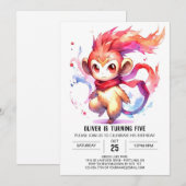 Invitation Joyeux anniversaire de singe numérique (Devant / Derrière)