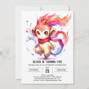 Invitation Joyeux anniversaire de singe numérique