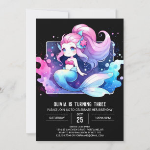 Invitation Joyeux anniversaire de sirène enchantée
