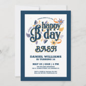 Invitation Joyeux anniversaire de typographie rétro conceptio (Devant)