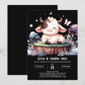 Invitation Joyeux anniversaire de vache modifiable (Devant / Derrière)