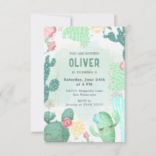 Invitation Joyeux anniversaire des cactus