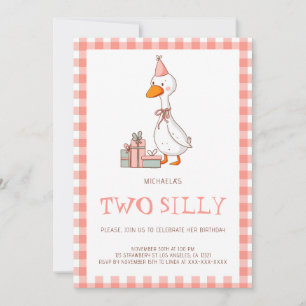 Invitation Joyeux Anniversaire Deux Oies Idiotes Rose Mignon