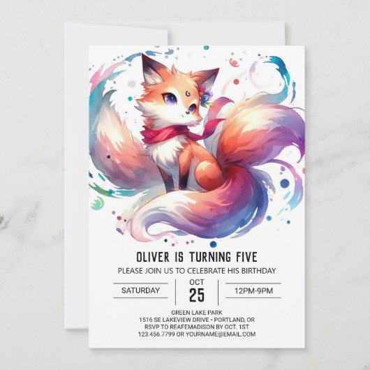 Invitation Joyeux anniversaire Digital Fox (Devant)