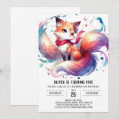 Invitation Joyeux anniversaire Digital Fox (Devant / Derrière)