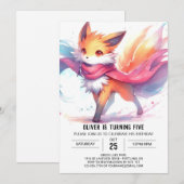 Invitation Joyeux anniversaire Digital Fox (Devant / Derrière)