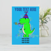 Invitation Joyeux anniversaire dinosaure confetti mignon (Debout devant)
