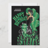 Invitation Joyeux anniversaire Diva Girl | Nom do-it-yourself (Devant)