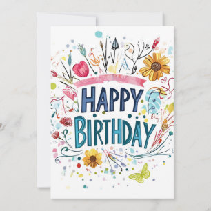 Invitation Joyeux anniversaire & Doodles Anniversaire