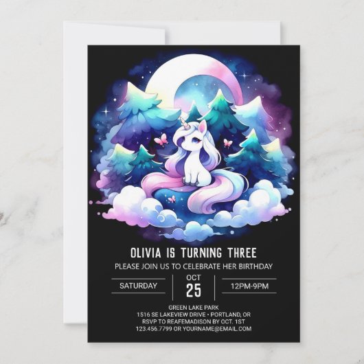 Invitation Joyeux Anniversaire du Cheval Whimsical (Devant)