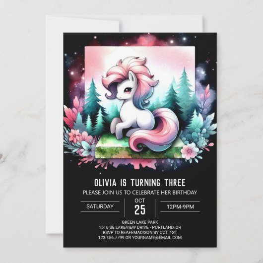 Invitation Joyeux Anniversaire Du Petit Cheval (Devant)