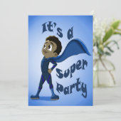 Invitation Joyeux anniversaire du super-héros afro-américain (Debout devant)